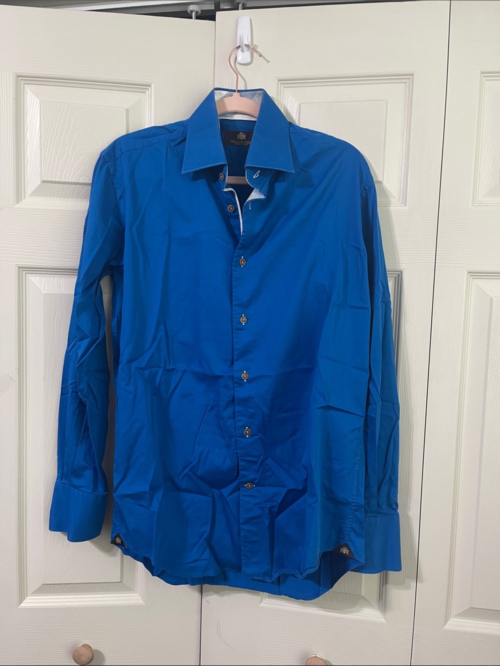 Circle of Gentlemen Men's Royal Blue Button up Dress Shirt.  #0214
